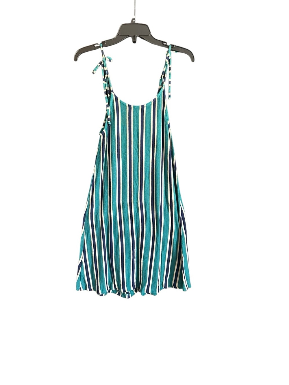 Zara Striped Teal & Navy Sleeveless Mini Dress. Size Small - Picture 5 of 11
